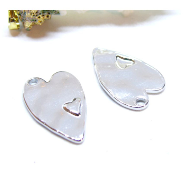 Pendentifs Cœur 23 mm – Acier Inoxydable 304 Argent