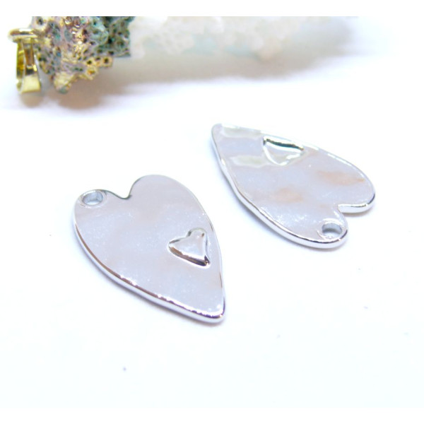 Pendentifs Cœur 23 mm – Acier Inoxydable 304 Argent