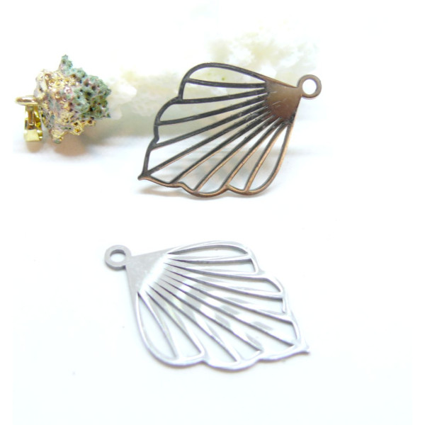 Pendentifs Forme Goutte Art Déco 35 mm – Acier Inoxydable 304 Argenté