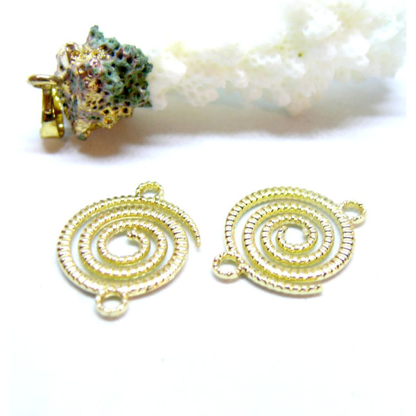 Connecteurs Spirale Torsadés 21 mm – Métal Finition Doré