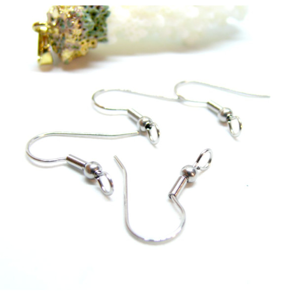 Boucles d'oreille Crochet Anneau transversal 20 mm – Acier Inoxydable 304 Argent Platine