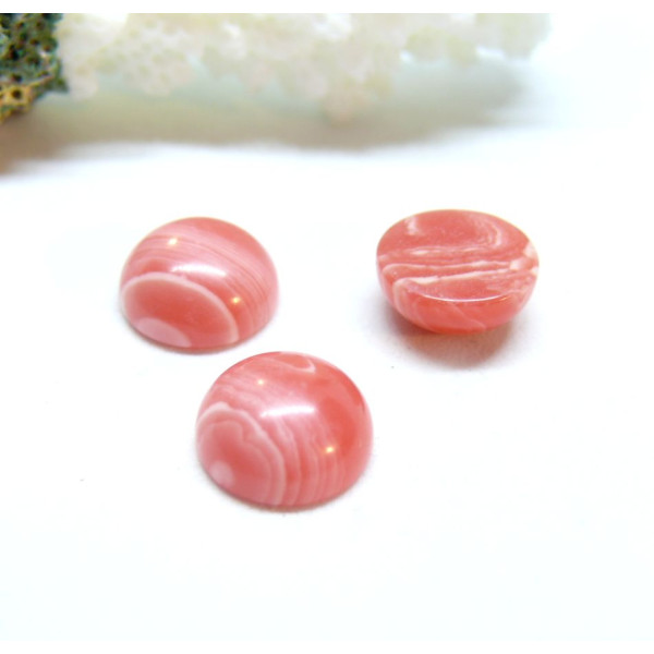 Cabochons Rond plat 10mm Imitation Rhodochrosite Corail NO 17