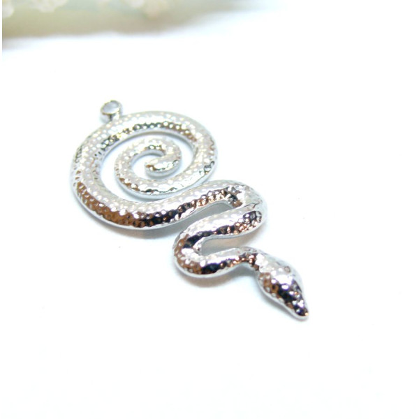 Pendentif Serpent 36 mm – Acier Inoxydable 304 Argenté