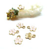Breloques Fleurs de Sakura 9 mm – Résine Style Émaillé Rose – Base Dorée