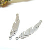 Pendentifs Connecteurs Plumes 29 mm – Acier Inoxydable 304 Argenté