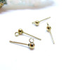 Boucles d'oreille Puce Bille 3mm avec attache – Acier Inoxydable 316 Doré 18K Placage Ionique