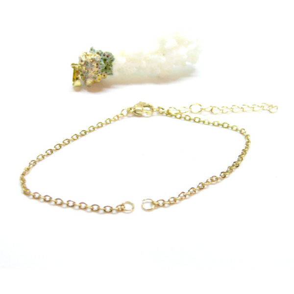 H11JB0078202 – Lot de 1 ou 2 Bracelets  intercalaire 18 cm, Maille 2 mm – Acier Inoxydable 304 Doré