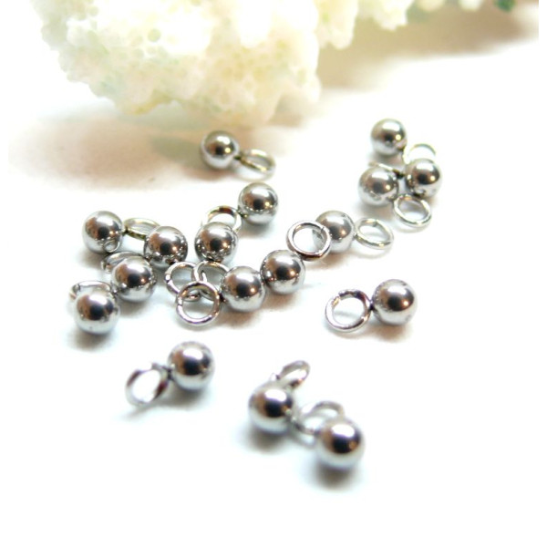 Pendentifs Bille 3 mm – Acier Inoxydable Argenté