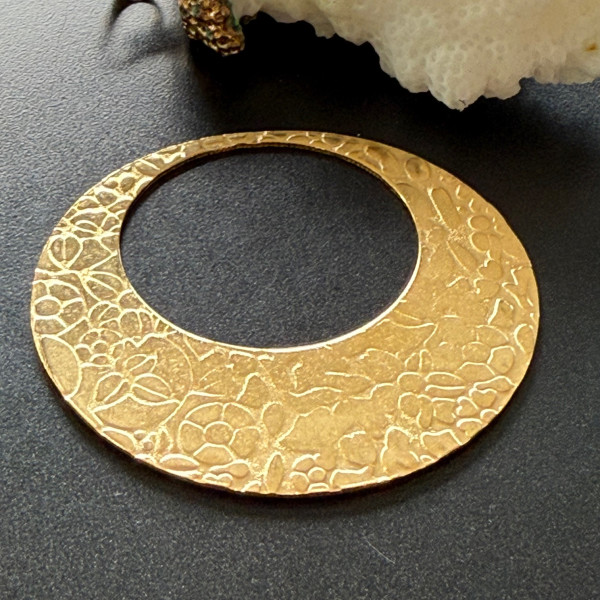 Pendentifs Multi-Fleurs Cercle 46 mm – Acier Inoxydable 304 Doré