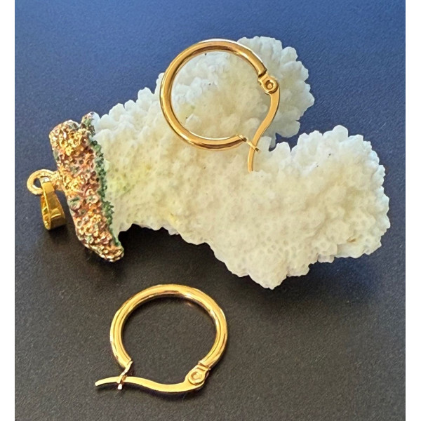 Créoles Rondes 20 x 2 mm – Acier Inoxydable 304 Doré à l’Or Fin 18K, Placage Ionique