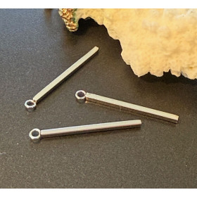 Pendentifs Tige Rectangle 28mm – Acier Inoxydable 304  Argenté