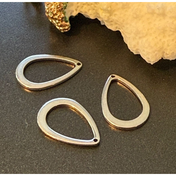 Pendentifs Goutte 17mm – Acier Inoxydable 304 Argenté