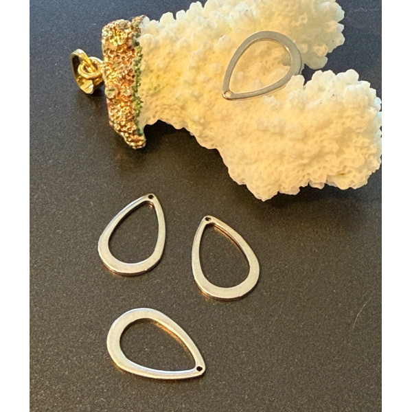 Pendentifs Goutte 17mm – Acier Inoxydable 304 Argenté