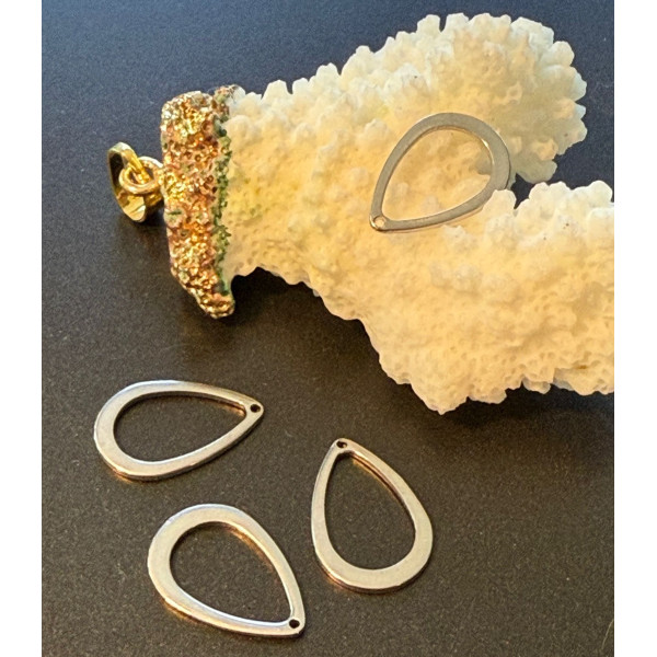 Pendentifs Goutte 17mm – Acier Inoxydable 304 Argenté