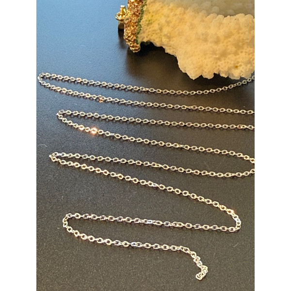 Chaîne Maille Forçat 1.5 x 1.3 mm – Acier Inoxydable 304 Argenté