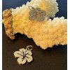 Pendentifs avec anneau – Fleur d’hibiscus 14 mm – Acier inoxydable 304, finition argentée