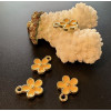 Pendentifs Fleur 12 mm – Résine Émaillée Jaune