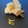 Pendentif Corail 21mm – Acier Inoxydable 304 Doré à l’or fin 18K, Placage IONIQUE