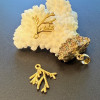 Pendentif Corail 21mm – Acier Inoxydable 304 Doré à l’or fin 18K, Placage IONIQUE