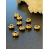 Perles Intercalaires Rondelles 4 par 2 mm – Acier Inoxydable  doré à l’or fin 24K