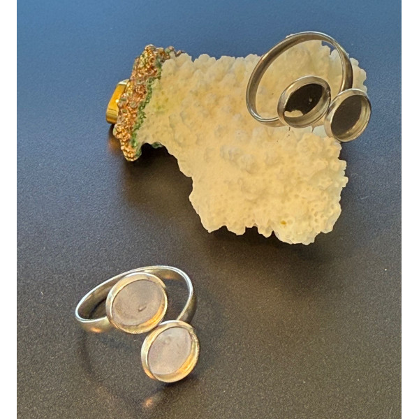 Supports de Bague Double 8 mm – Acier Inoxydable 304 – Finition Argentée