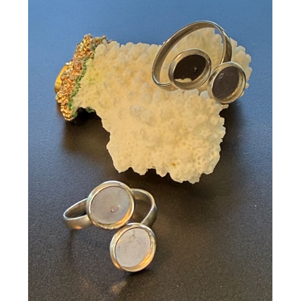 Supports de Bague Double 8 mm – Acier Inoxydable 304 – Finition Argentée