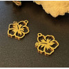 Pendentifs fleur d’hibiscus 14 mm – Acier Inoxydable 304 Doré