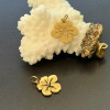 Pendentif avec anneau  Fleur d’Hibiscus 14 mm – Acier Inoxydable 304 Doré à l’Or Fin 18K, Placage Ionique