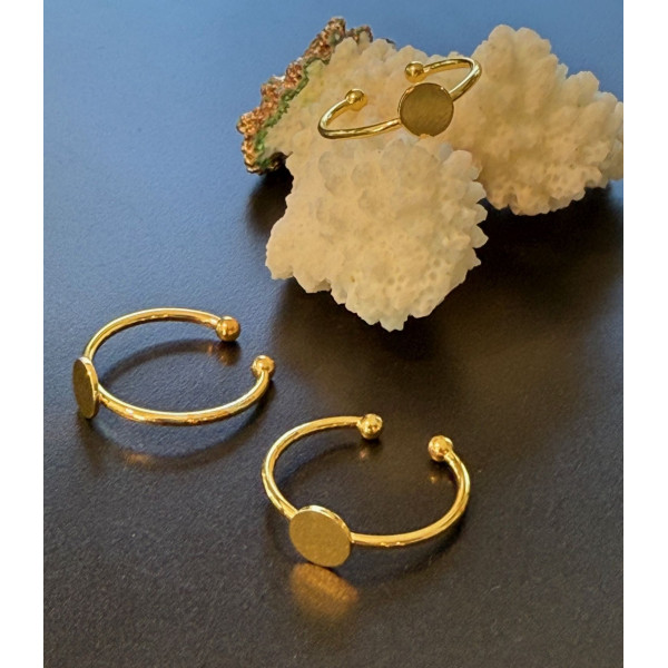 Supports de Bague Plateau Plat 6 mm – Laiton Doré