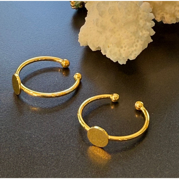 Supports de Bague Plateau Plat 6 mm – Laiton Doré