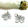 Pendentifs avec anneau – Fleur d’hibiscus 14 mm – Acier inoxydable 304, finition argentée