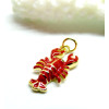 Pendentif Homard en résine émaillée avec anneau – Laiton Doré à l’or fin 18K
