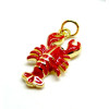 Pendentif Homard en résine émaillée avec anneau – Laiton Doré à l’or fin 18K