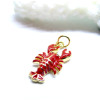 Pendentif Homard en résine émaillée avec anneau – Laiton Doré à l’or fin 18K