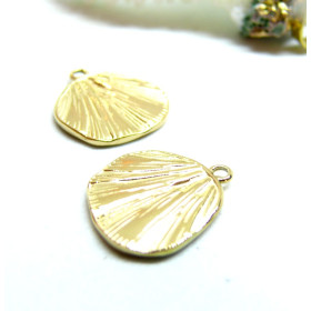 Pendentif Coquillage 16mm – Acier Inoxydable 304 Doré