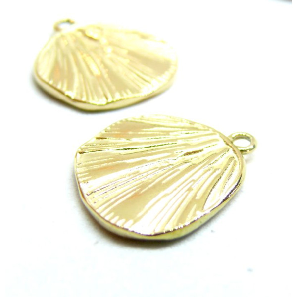 Pendentif Coquillage 16mm – Acier Inoxydable 304 Doré