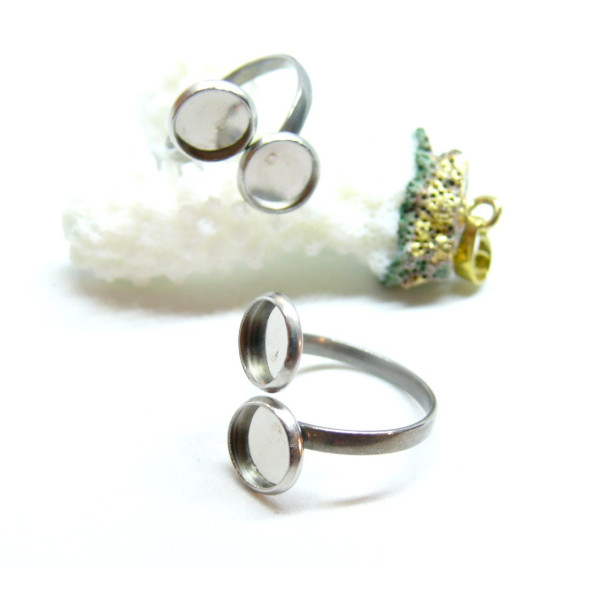 Supports de Bague Double 8 mm – Acier Inoxydable 304 – Finition Argentée