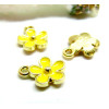 Pendentifs Fleur 12 mm – Résine Émaillée Jaune