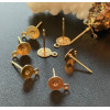 Supports Puce Boucle d’oreille 6mm – Acier Inoxydable 304 Doré à l'or fin 18K