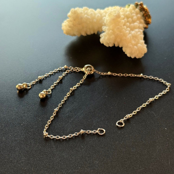 Bracelets Réglable 26 cm Maille 2mm Acier Inoxydable 304 Argenté