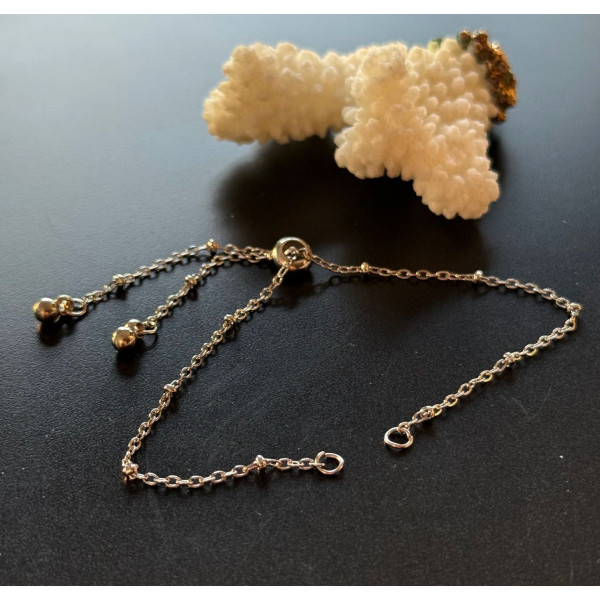 Bracelets Réglable 26 cm Maille 2mm Acier Inoxydable 304 Argenté