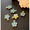 Pendentifs Fleur 8 mm – Résine Émaillée Bleu