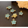 Pendentifs Fleur 8 mm – Résine Émaillée Bleu