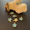 Pendentifs Fleur 8 mm – Résine Émaillée Bleu