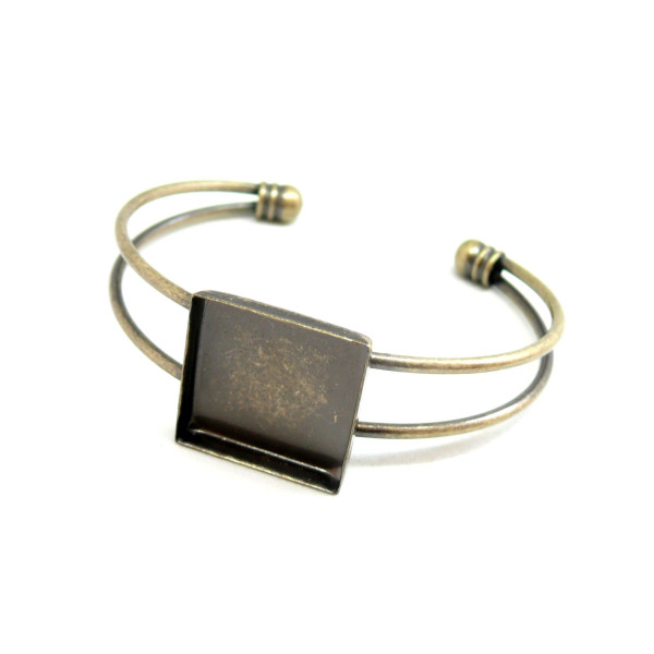 Support de Bracelet Carré 20mm – Laiton finition Bronze