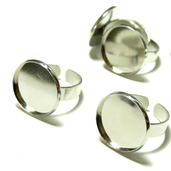 Supports de bague 16 mm Qualité Supérieure, laiton finition Argent Platine