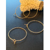 Boucles d'oreilles Créoles Tige Martelées 25mm – Acier Inoxydable 316 Doré IONIQUE