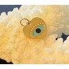 Pendentif Coeur Amulette Oeil 10mm – Acier Inoxydable 316 Doré or 14K