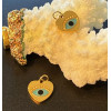 Pendentif Coeur Amulette Oeil 10mm – Acier Inoxydable 316 Doré or 14K