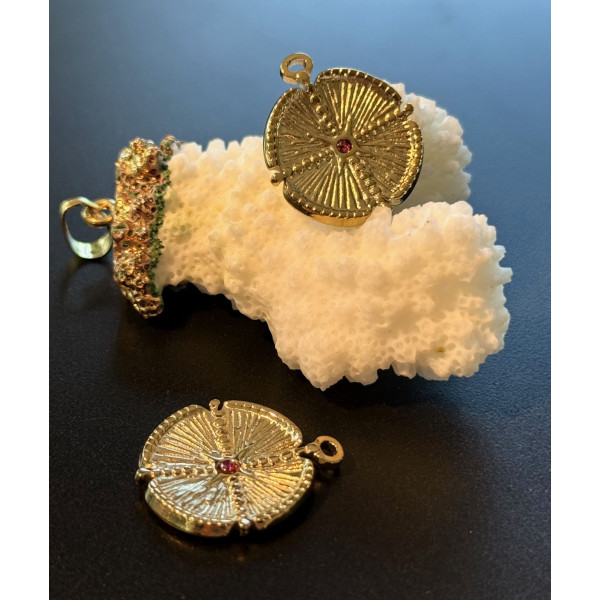 Pendentif Bohème avec Strass 20 mm – Acier Inoxydable 304 Doré, Placage Ionique